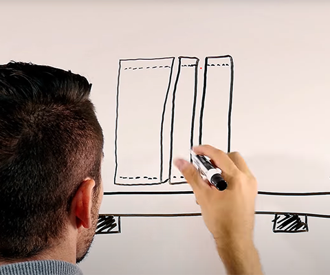 Man drawing on whiteboard
