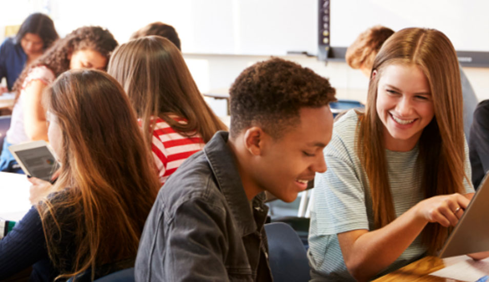 Students in classroom reading